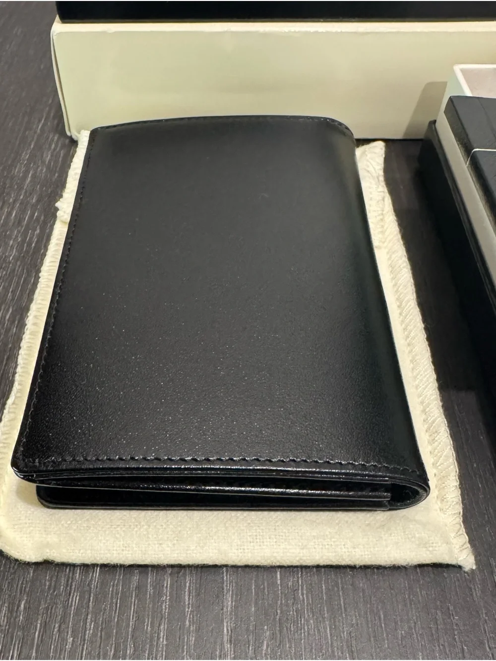 New Mont Blanc Business Card Holder Meisterstuc Black Leather